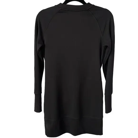 Athleta Bounce Black Long Sleeve Sweatshirt Dress with Pickets size XXS - Picture 3 of 8